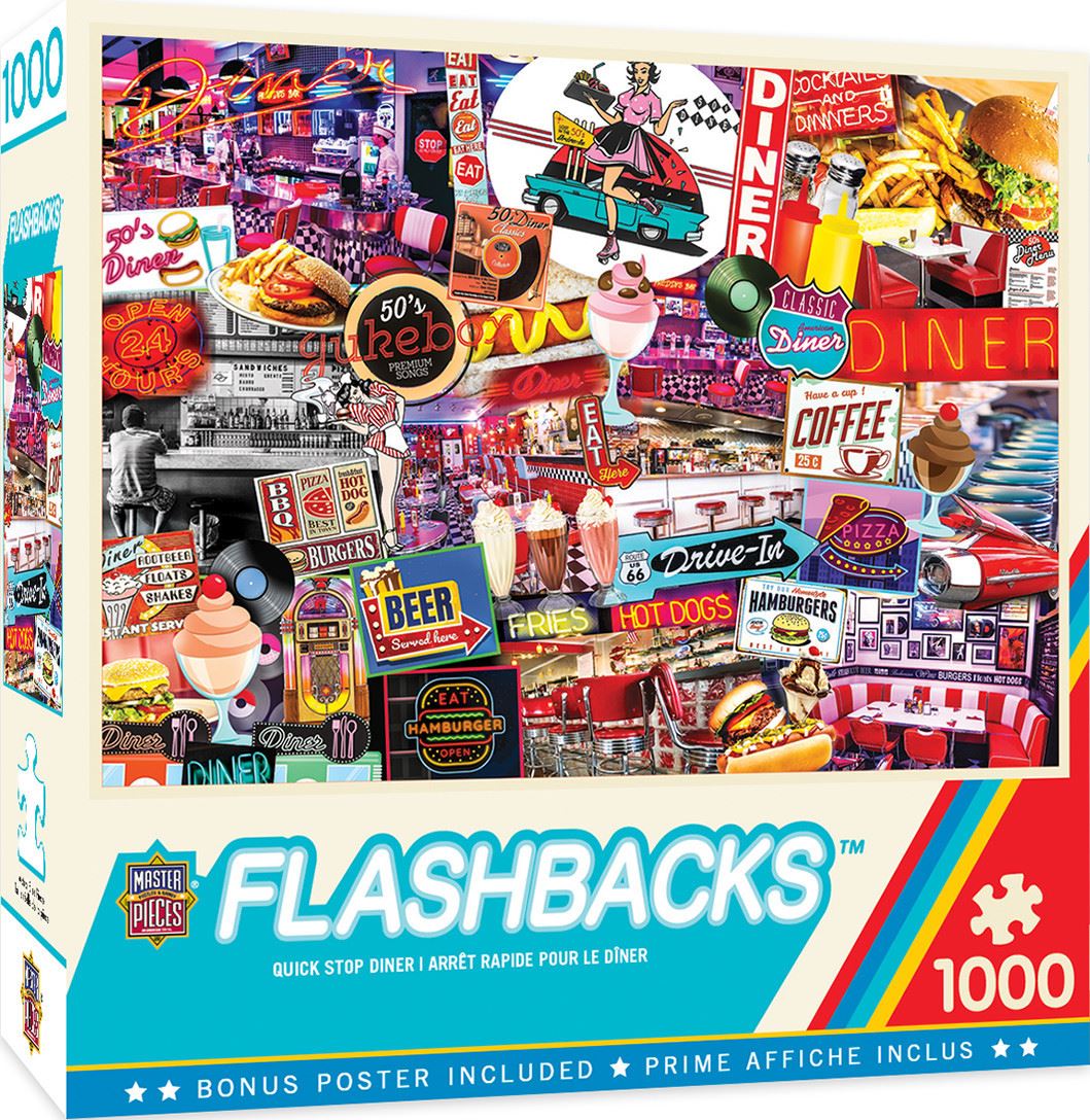 Masterpieces Puzzle Flashbacks Quick Stop Diner Puzzle 1000 piece jigsaw puzzle
