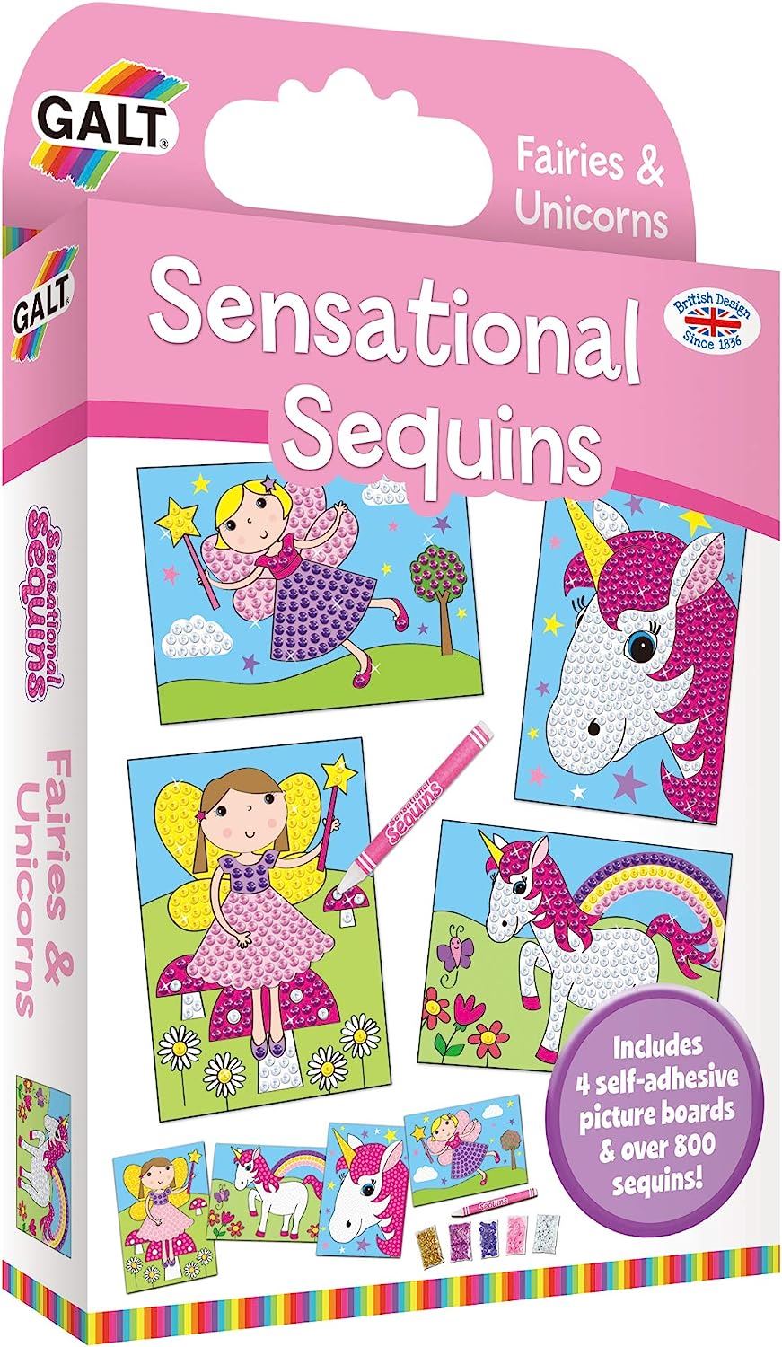 Galt Toys - Sensational Sequins - Fairies and Unicorns Craft Kit