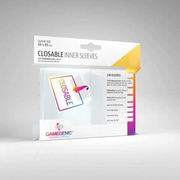 Gamegenic Closable Inner Sleeves - 100 Sleeves