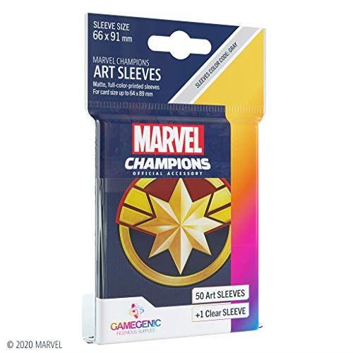 Gamegenic Marvel Champions Art Sleeves: Captain Marvel (50-Pack)