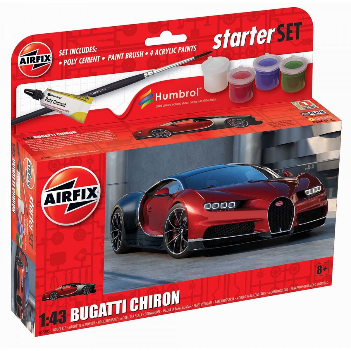 Airfix Bugatti Chiron 1:43 Model Starter Set