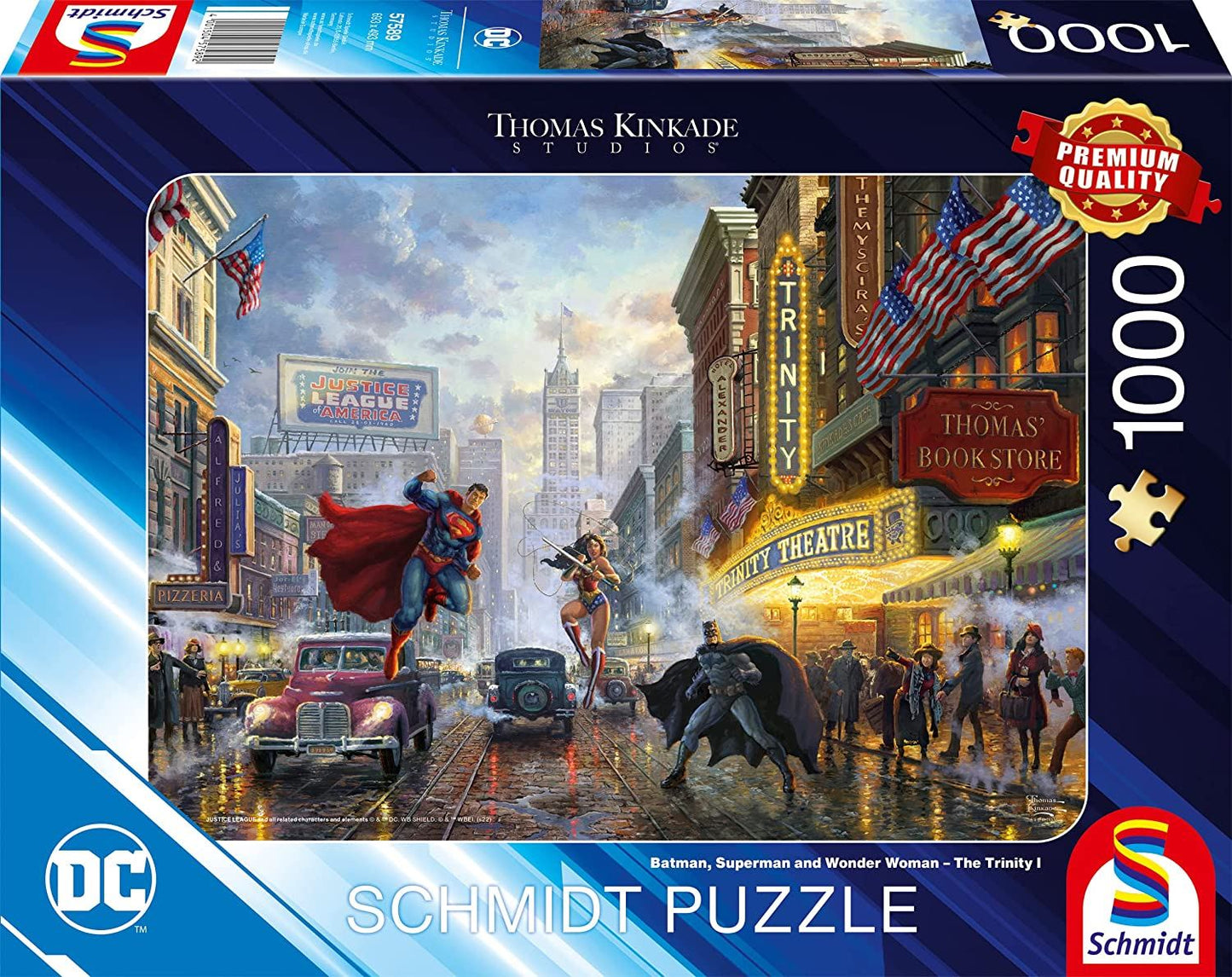 Thomas Kinkade: Batman, Superman and Wonder Woman 1000 Piece Jigsaw Puzzle