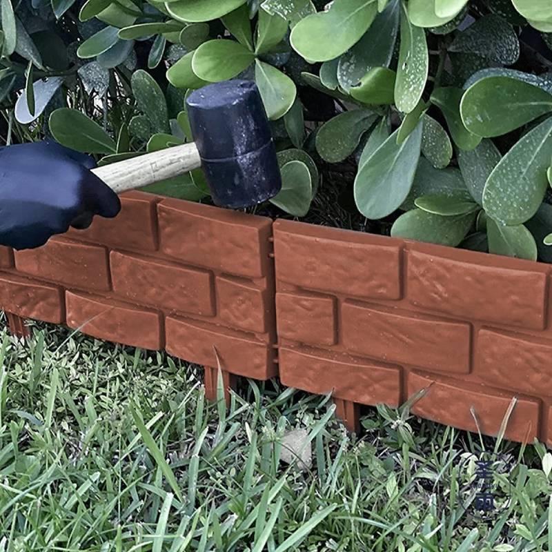 Brick Effect Lawn Edging - Pack of 4