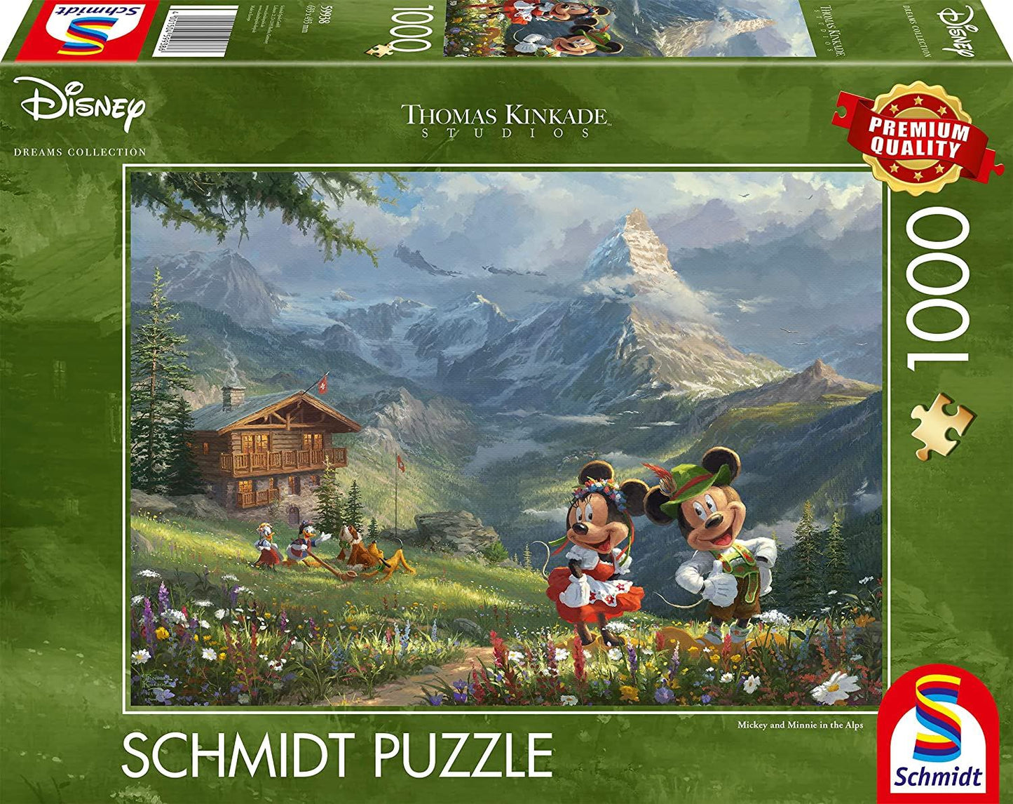 Thomas Kinkade: Disney Mickey & Minnie in the Alps 1000 Piece Jigsaw Puzzle
