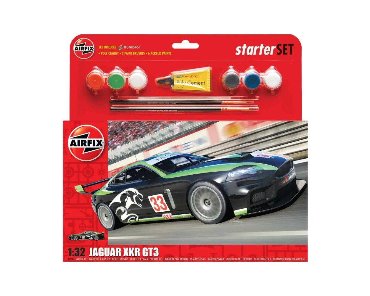 Airfix Jaguar XKR GT3 1:32 Model Starter Set