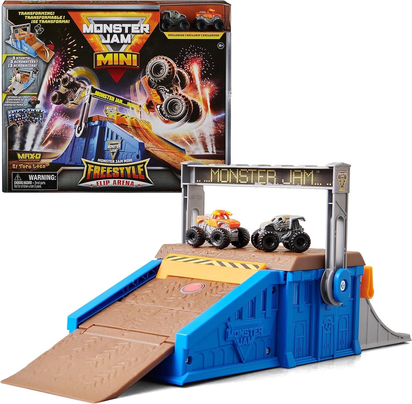 Monster Jam Mini Freestyle Flip Arena Playset