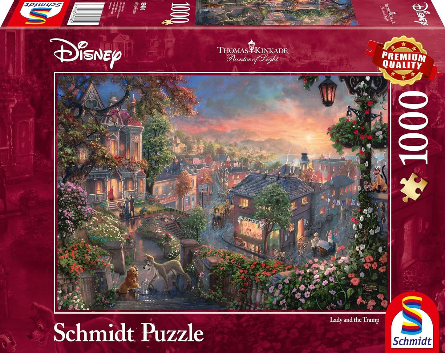 Thomas Kinkade: Disney Lady & the Tramp 1000 Piece Jigsaw Puzzle