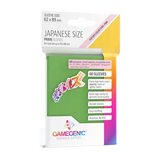 Gamegenic Prime Japanese Sized Sleeves Green - 60 Sleeves