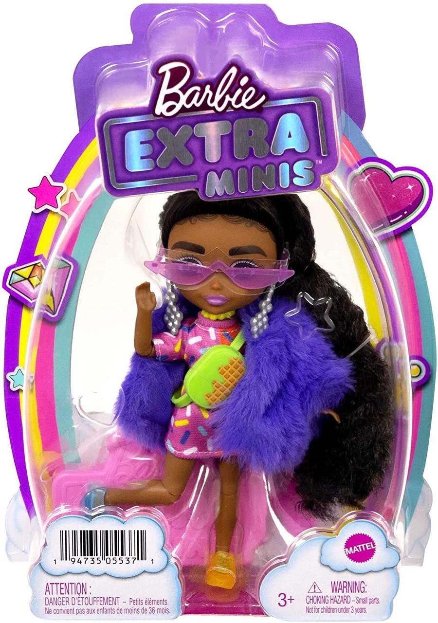 Barbie Extra Minis Doll #1 - Sprinkle-Printed Dress & Furry Coat