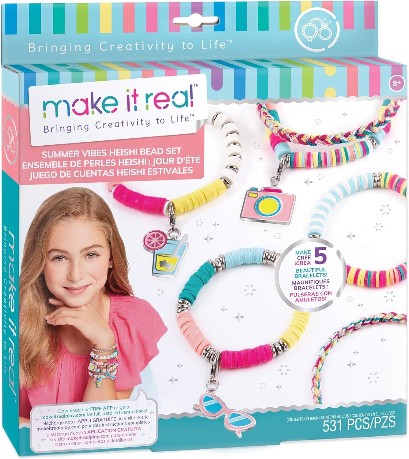Make It Real Summer Vibes Heishi Bead Bracelets Kit