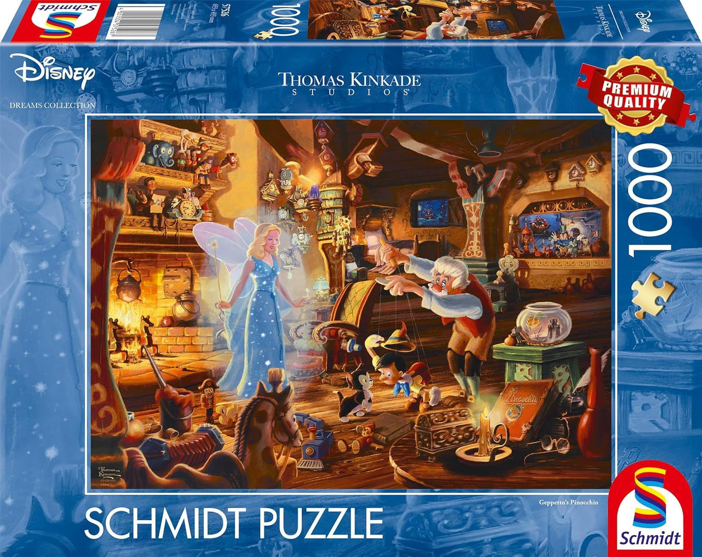Thomas Kinkdade: Disney Geppetto's Pinocchio 1000 Piece Jigsaw Puzzle