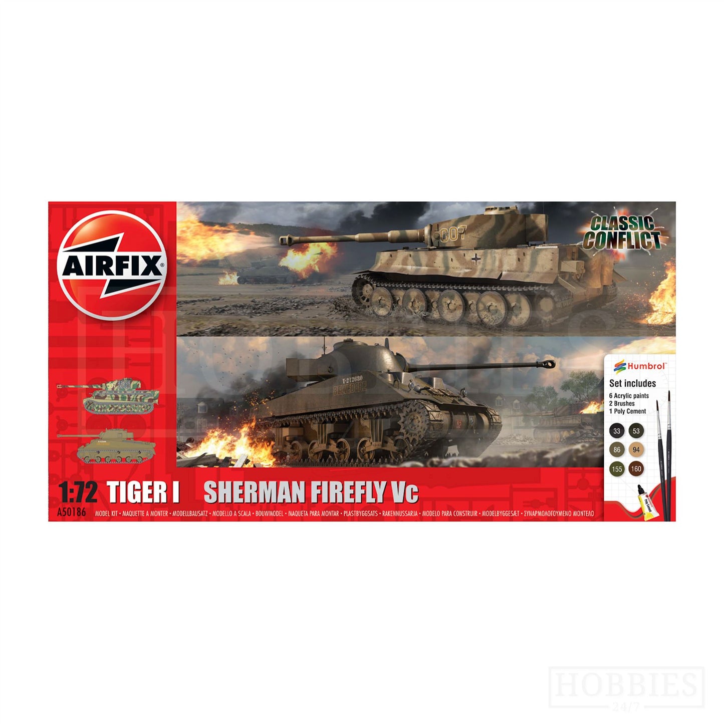 Airfix Classic Conflict Tiger 1/Sherman Firefly Model Kit