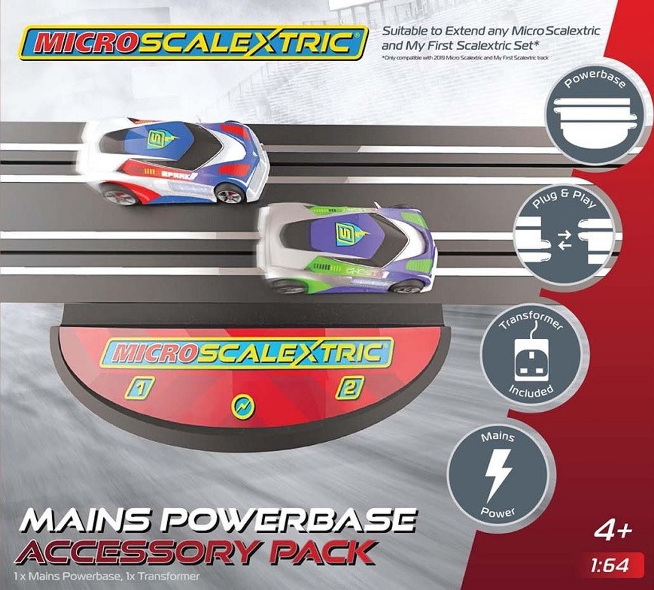 Micro Scalextric Mains Powered Track Piece UK Plug