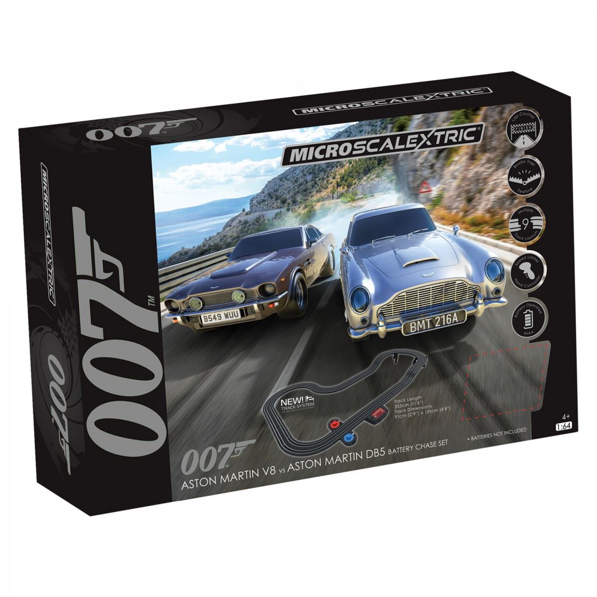 Scalextric Micro Scalextric James Bond 007 Race Set - Aston Martin DB5 vs V8 Battery Powered Race Set