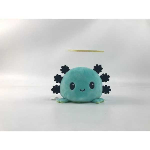 Reversible Axolotl Plushie Happy and Monster (Aqua and Green)