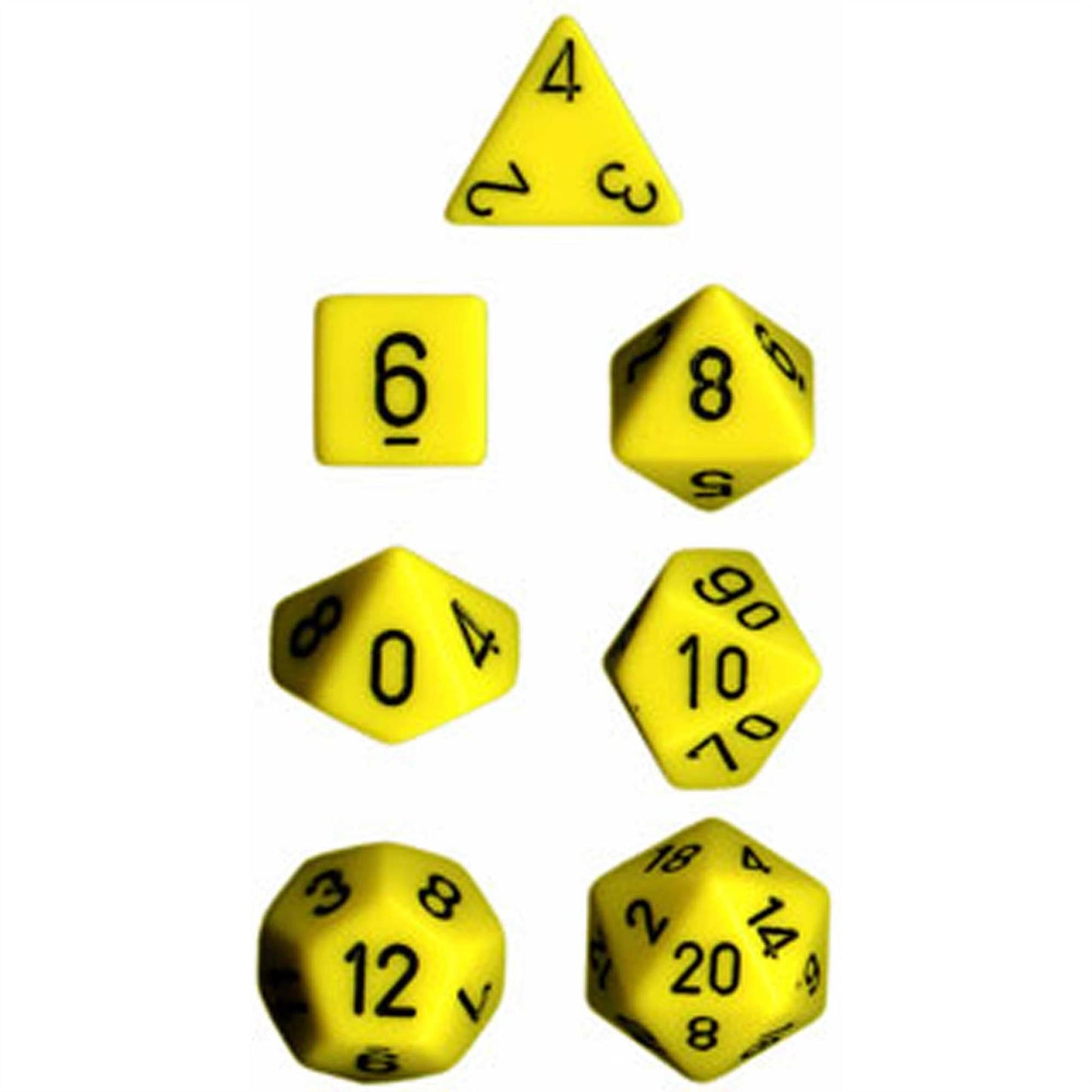 Chessex Opaque Poly 7 Set: Yellow/Black Dice Set