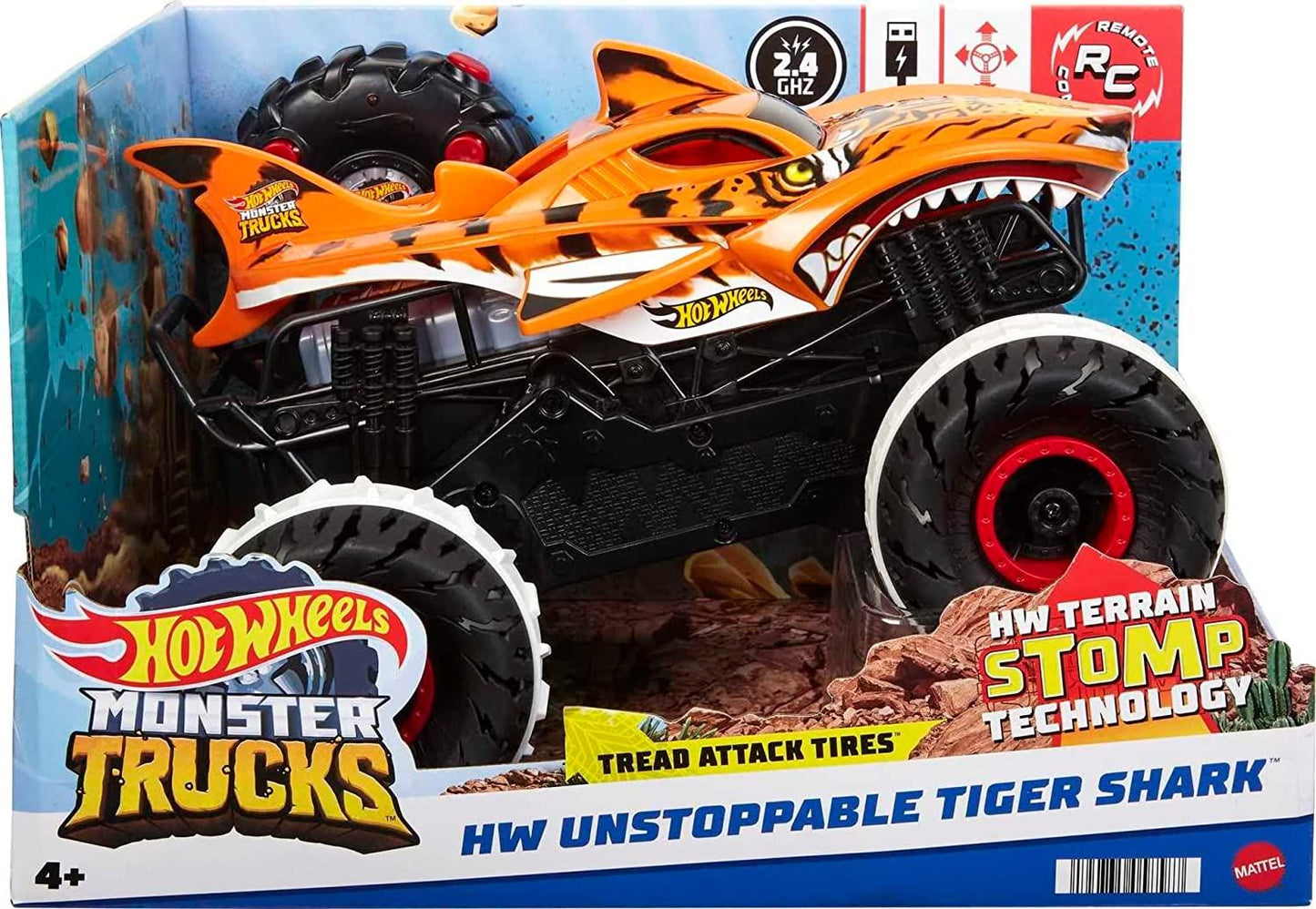 Hot Wheels Monster Trucks HW Unstoppable Tiger Shark R/C Vehicle