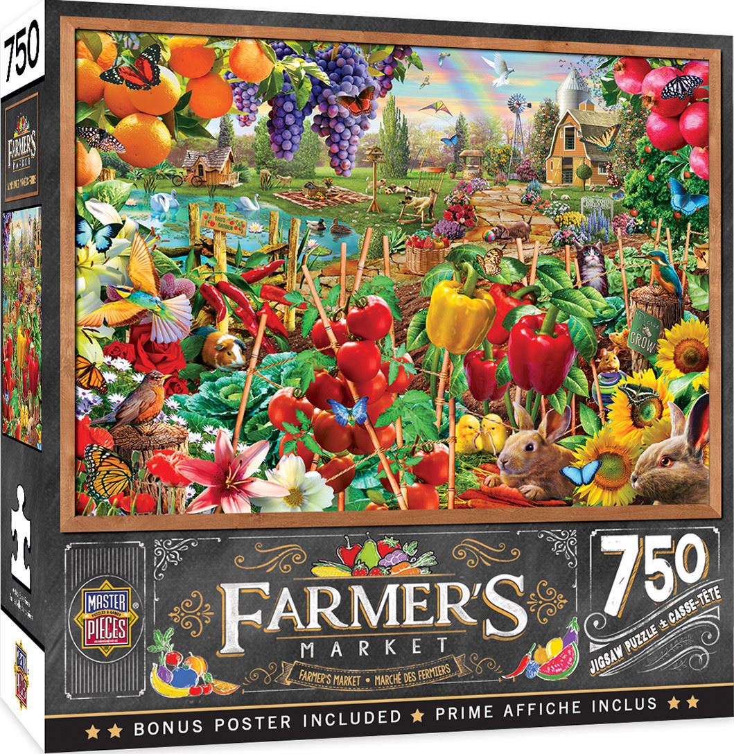 Masterpieces Puzzle Farmers Market A Plentiful Season Puzzle 750 piece jigsaw puzzle