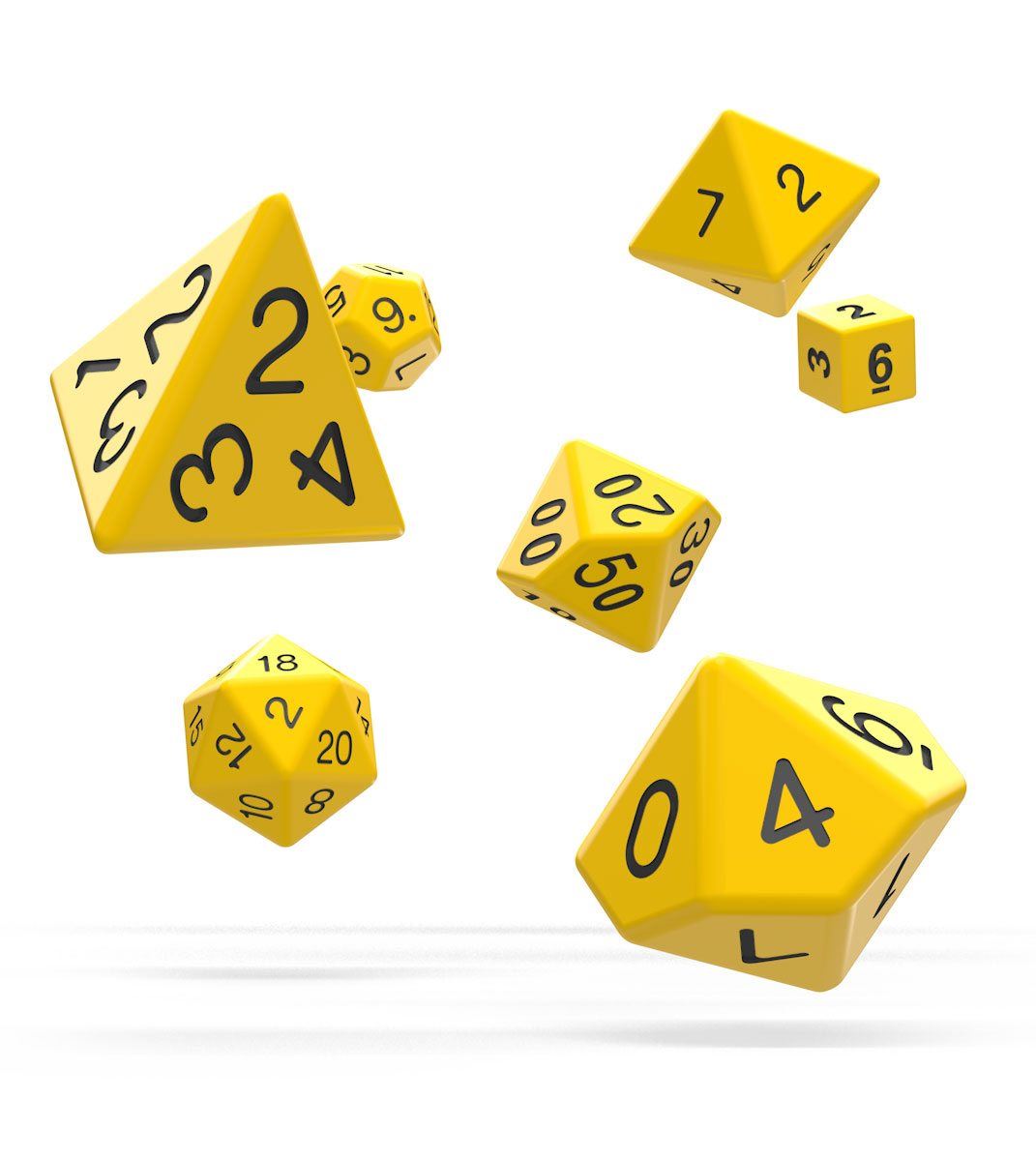 Oakie Doakie Dice RPG Set Solid - Yellow (7)