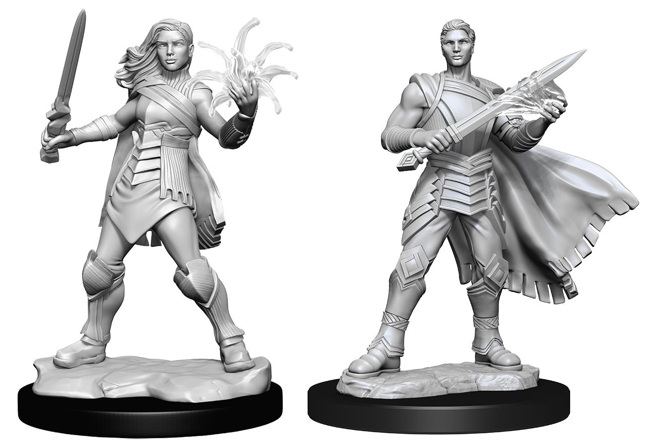 Magic the Gathering Unpainted Miniatures Rowan Kenrith & Will Kenrith (Fighter, Wizard)