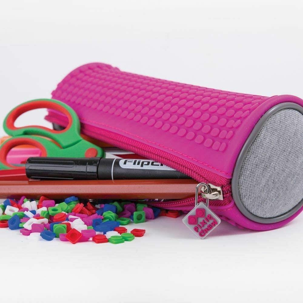 Pixie Crew Fuchsia & Grey Round Pencil Case