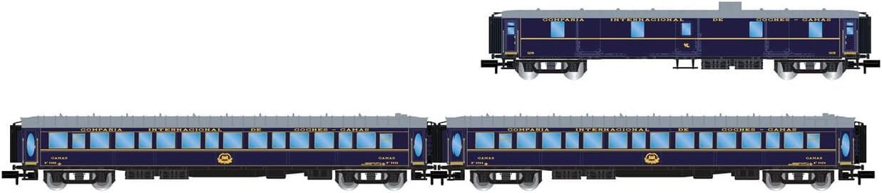 Arnold RENFE 3-unit set CIWL Castellano Expreso Laggage Van 2 x Lx sleeping coaches ep IV