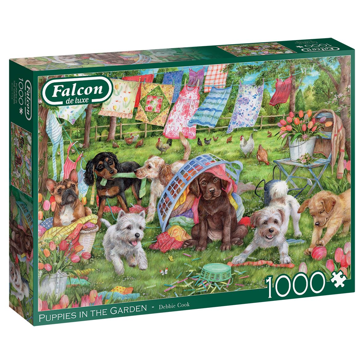 Falcon de luxe Puppies in the Garden Jigsaw Puzzle - 1000 Pieces