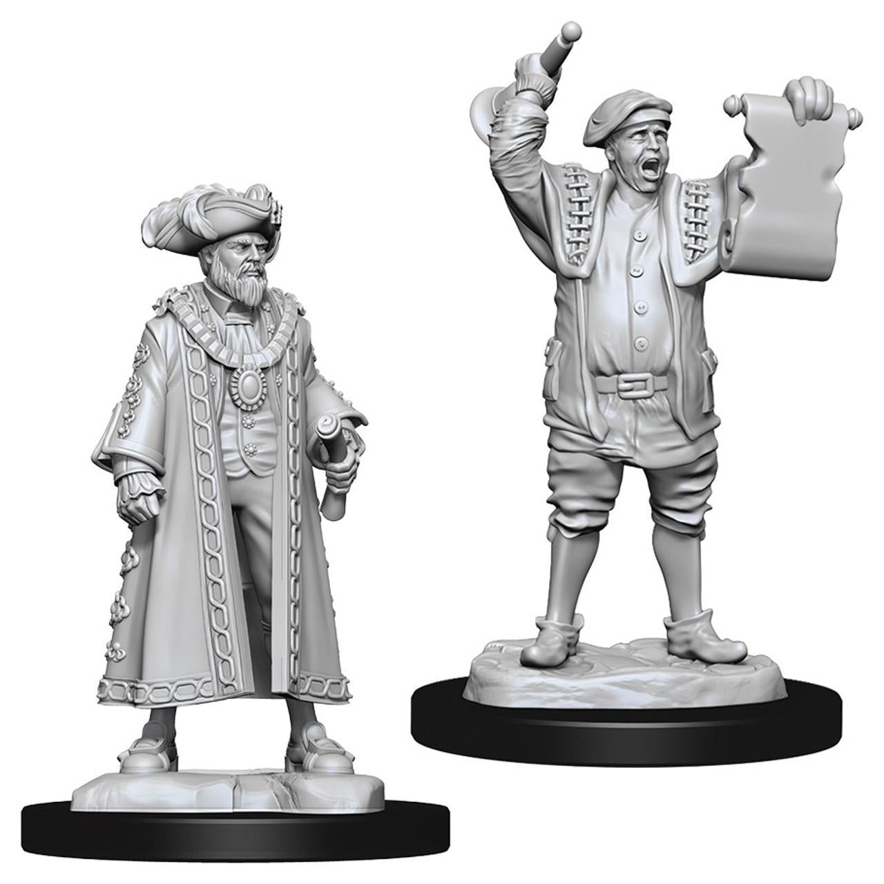 WizKids Deep Cuts Unpainted Miniatures - Mayor & Town Crier
