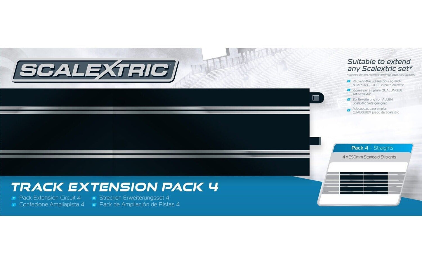 Standard Straights Track (Set Of 4) Scalextric Extension Pack 4