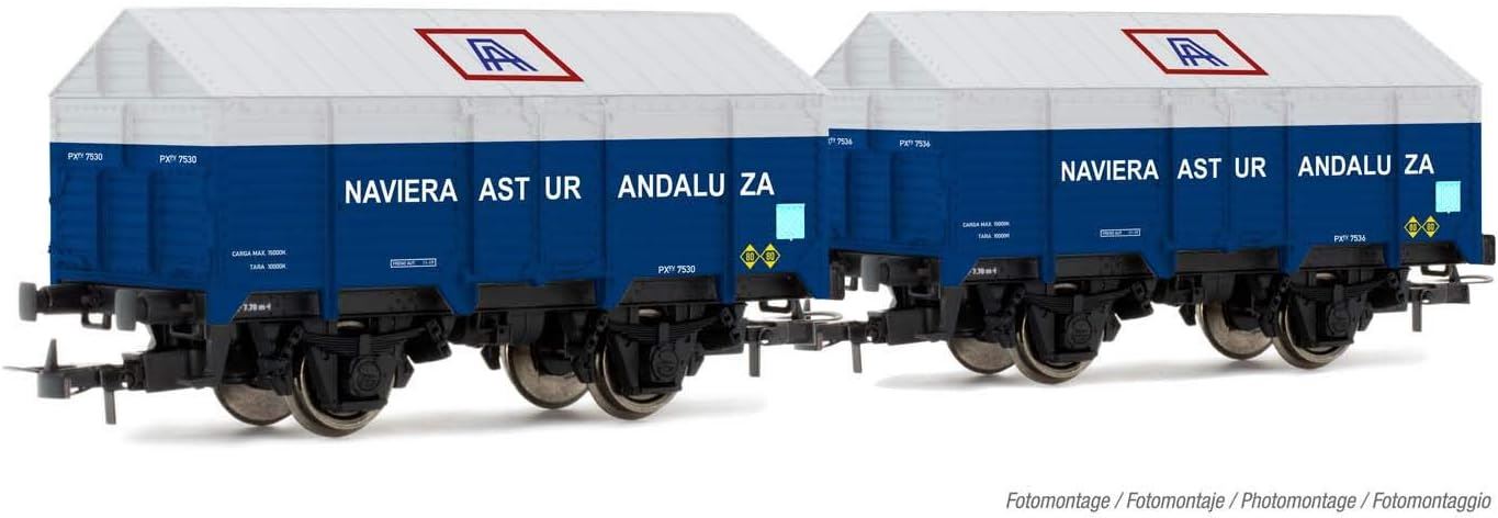 Electrotren R N 2-unit pack 2-axle covered wagons type PX Naviera Ast