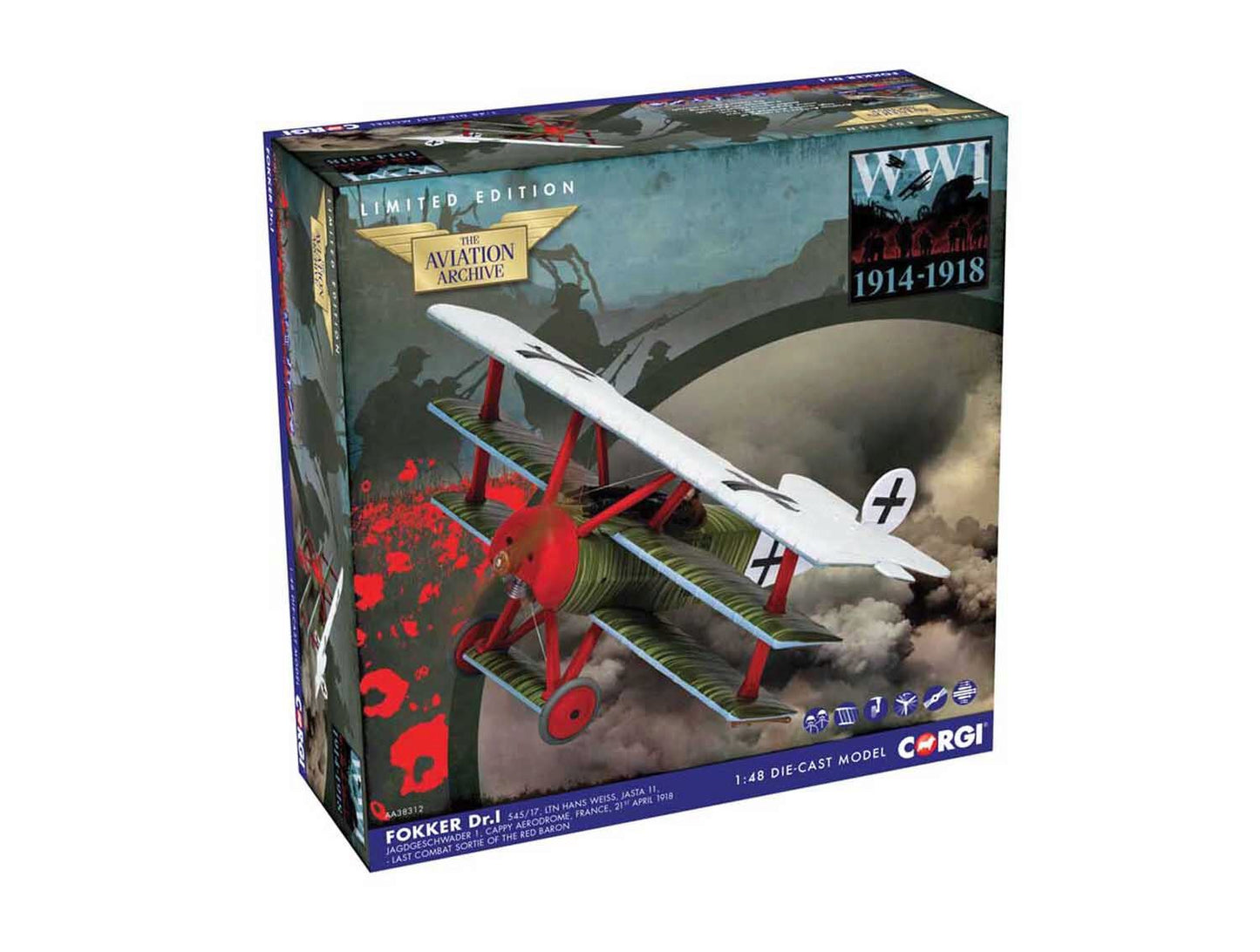 Corgi Fokker DR1 Triplane Ltn Hans Weiss 1:48 Diecast Model