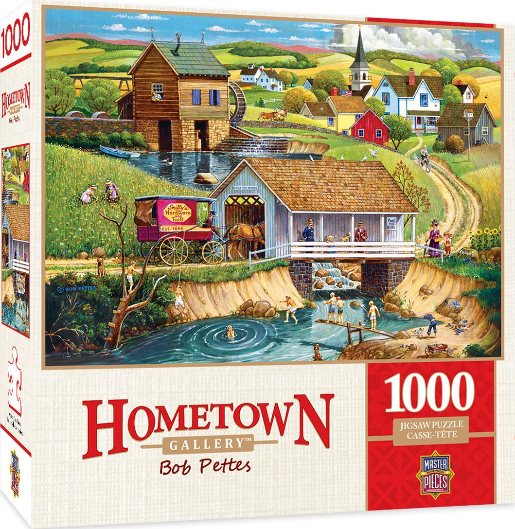 Masterpieces Puzzle Hometown Gallery Last Swim of Summer Puzzle 1000 piece jigsaw puzzle