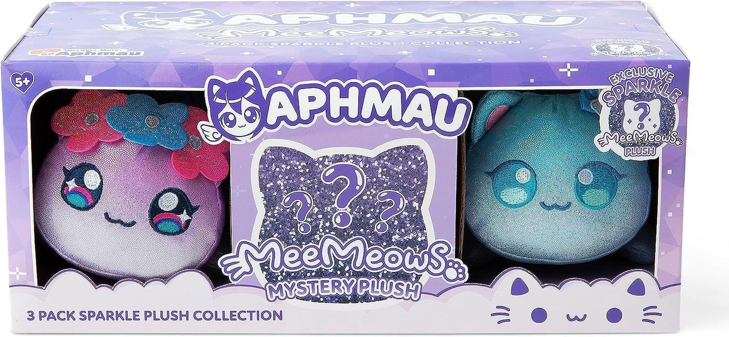 Aphmau 6 Inch MeeMeow Plush Sparkle Collection 3-Pack, Surprise Box