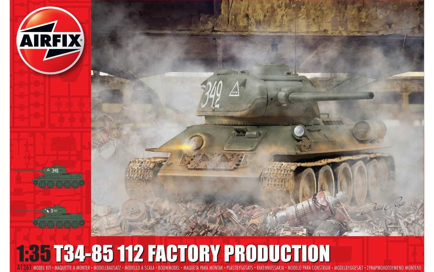 T34-85 112 Factory Production 1:35 Tank Air Fix Model Kit