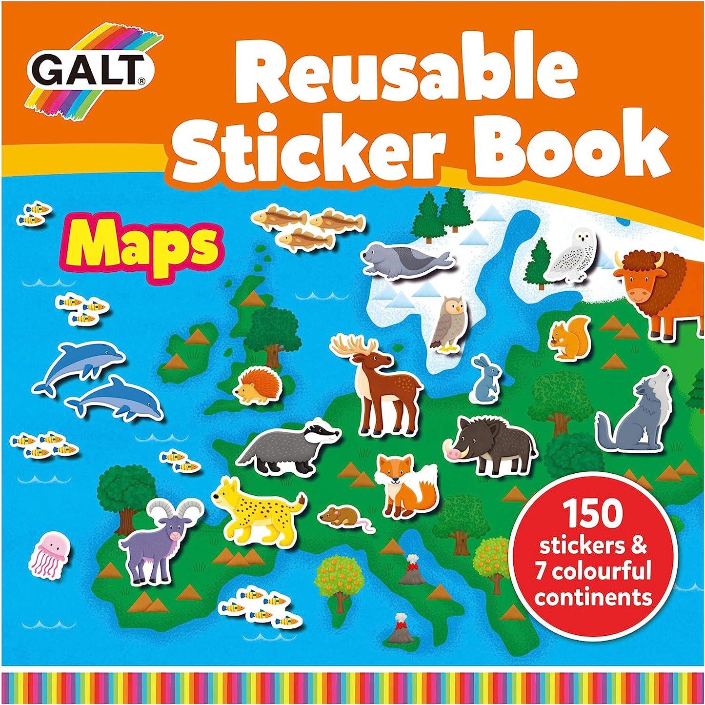 Galt Toys - Maps Reusable Sticker Book