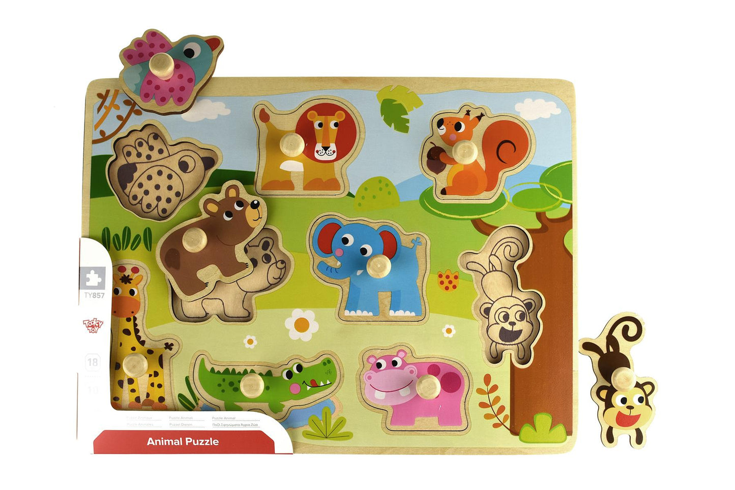 Tooky Toy Wooden Animal Puzzle - 19 Pieces