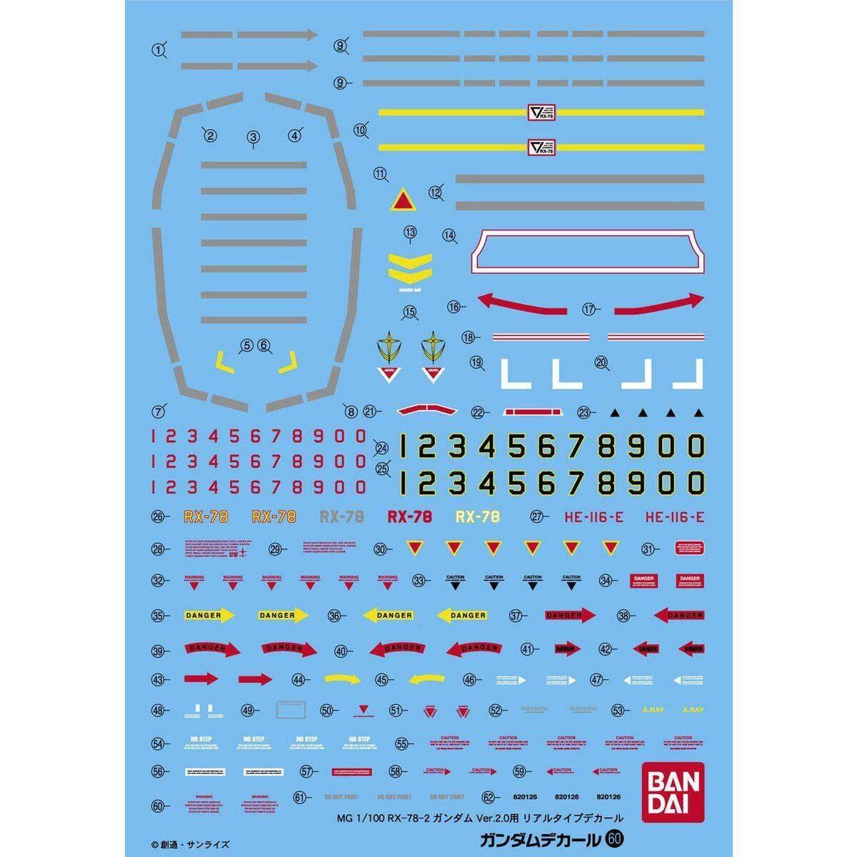 Gundam Decal 60 MG 2.0 Real Type