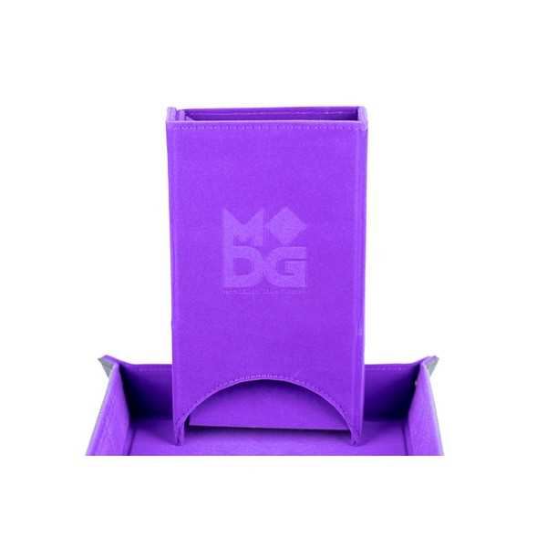 Metallic Dice Games Fold Up Velvet Dice Tower: Purple