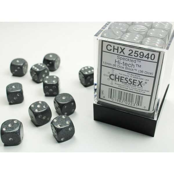Chessex Speckled D6 Set of 36 : Hi-Tech