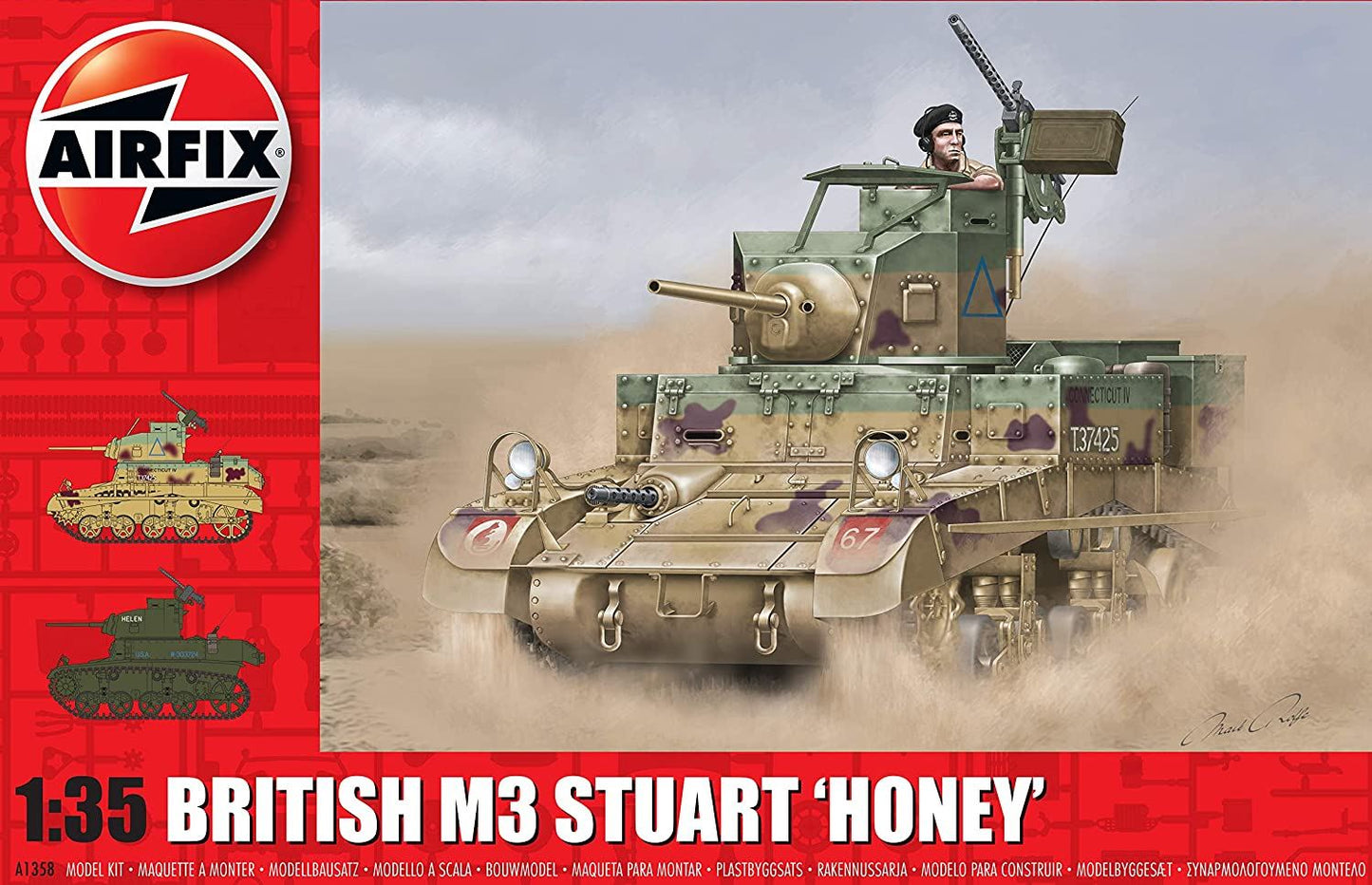 Airfix M3 Stuart Honey Military Vehicle (British Version) 1:35 Model Kit
