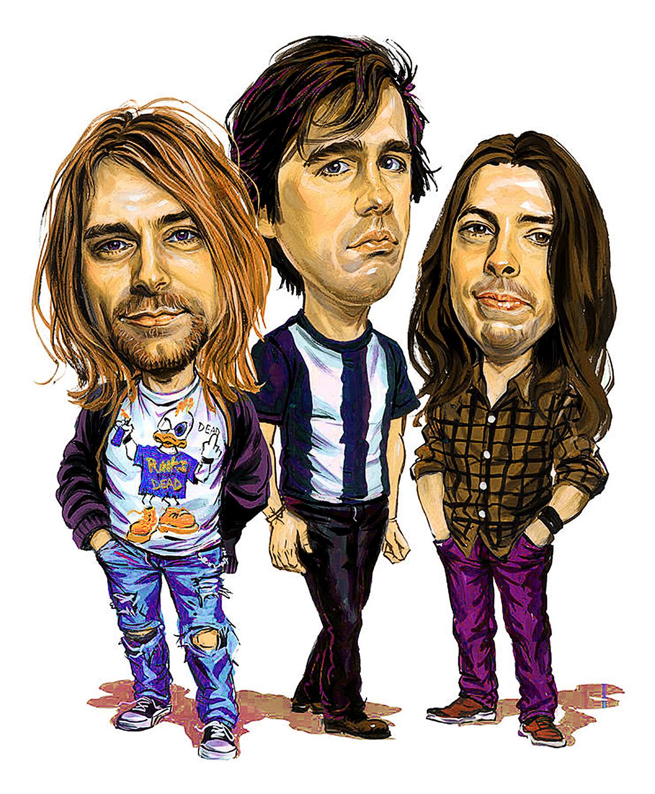 Nirvana Caricature 45cm x 37.5cm Small Metal Sign