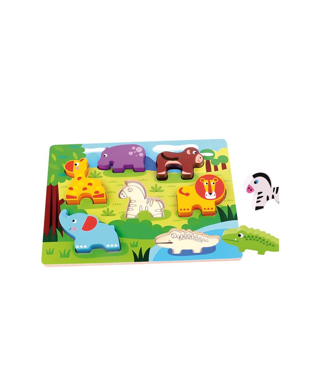 Tooky Toy Wooden Animal Chunky Puzzle