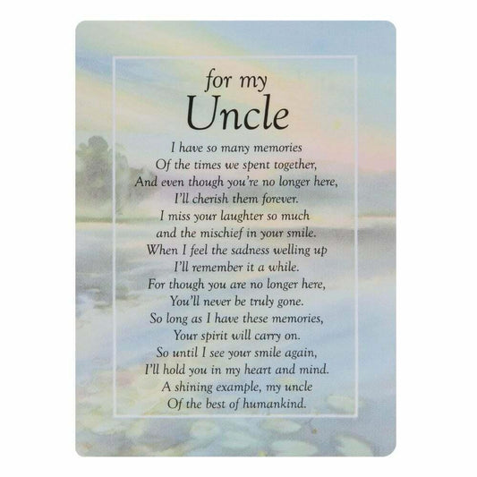 Graveside Memorial Cards - For My Uncle