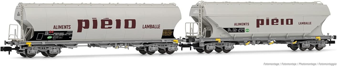 Arnold SNCF 2-unit pack Pi??o Lamballe Hopper Wagons with Rounded and Flat Lateral Side Walls