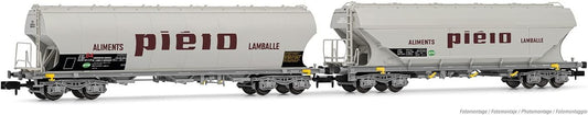Arnold SNCF 2-unit pack Pi??o Lamballe Hopper Wagons with Rounded and Flat Lateral Side Walls