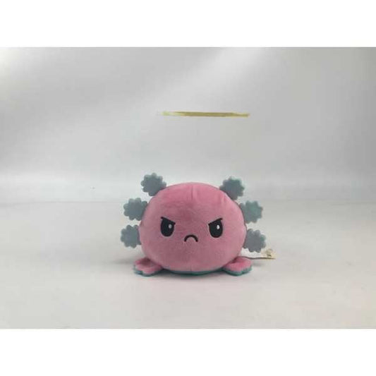 Reversible Axolotl Plushie Happy and Angry (Aqua and Pink)