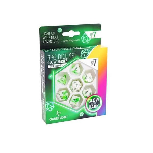 Gamegenic Glow Series - Toxic Stones - 7 RPG Dice Set Green