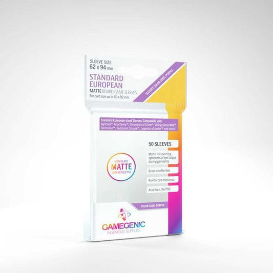 Gamegenic MATTE Standard European- Sized Sleeves 62 x 94 mm 50 Sleeves