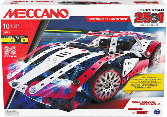 Meccano 25-in-1 Motorized Supercar Construction kit