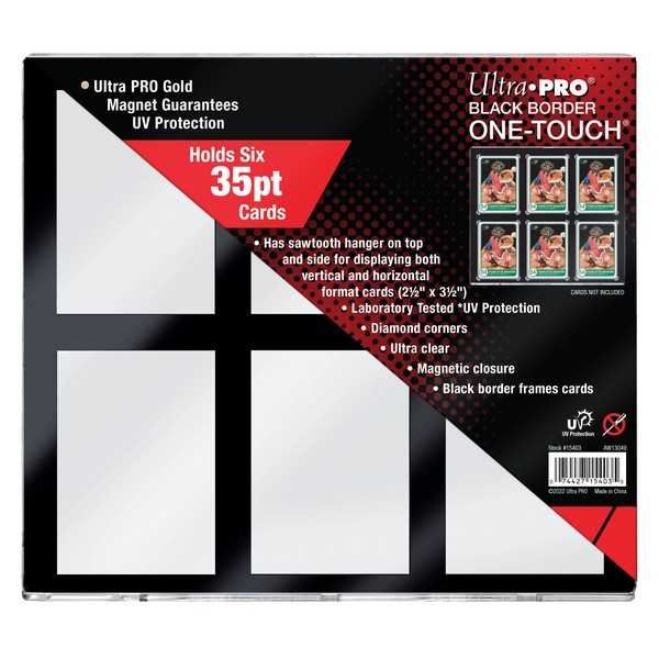 Ultra Pro 35PT 6 Card Black Border UV ONE-TOUCH Magnetic Holder